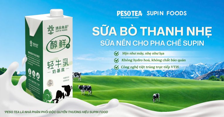 Sự kiện giới thiệu sản phẩm Sữa bò thanh nhẹ - Sữa nền cho pha chế SUPIN do PESO TEA phân phối độc quyền.