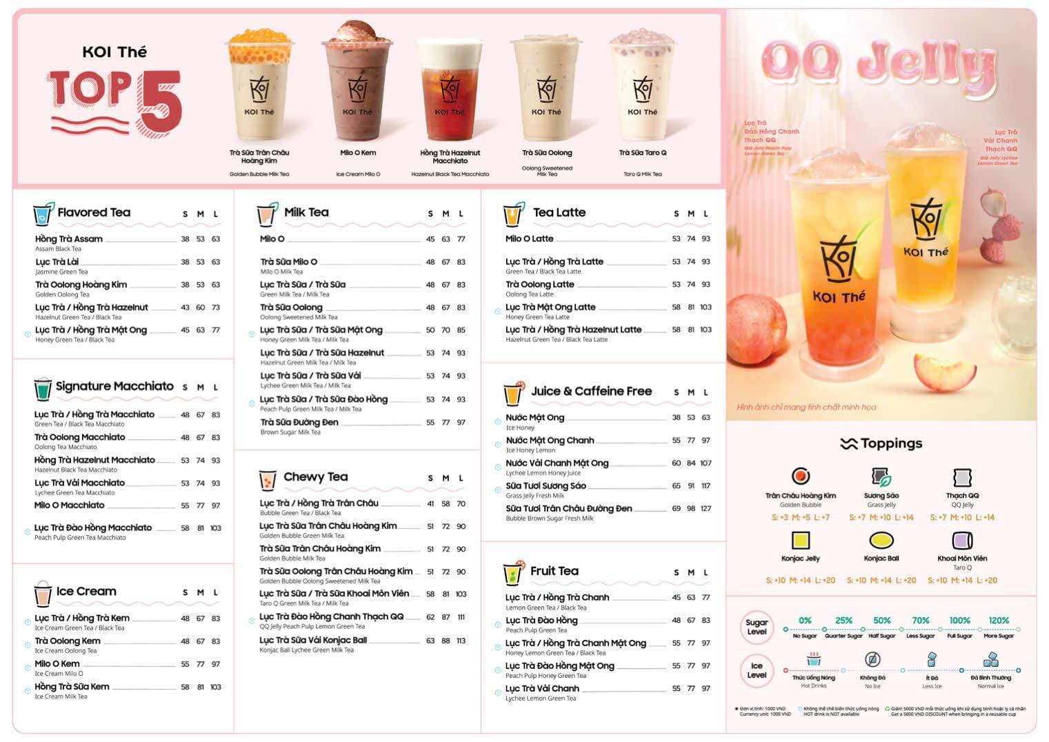 Menu KOI Thé minh họa cách xây dựng menu quán trà sữa theo phương pháp Menu Engineering nhằm tối ưu nguyên liệu, giảm tồn kho và nâng cao hiệu quả vận hành.
