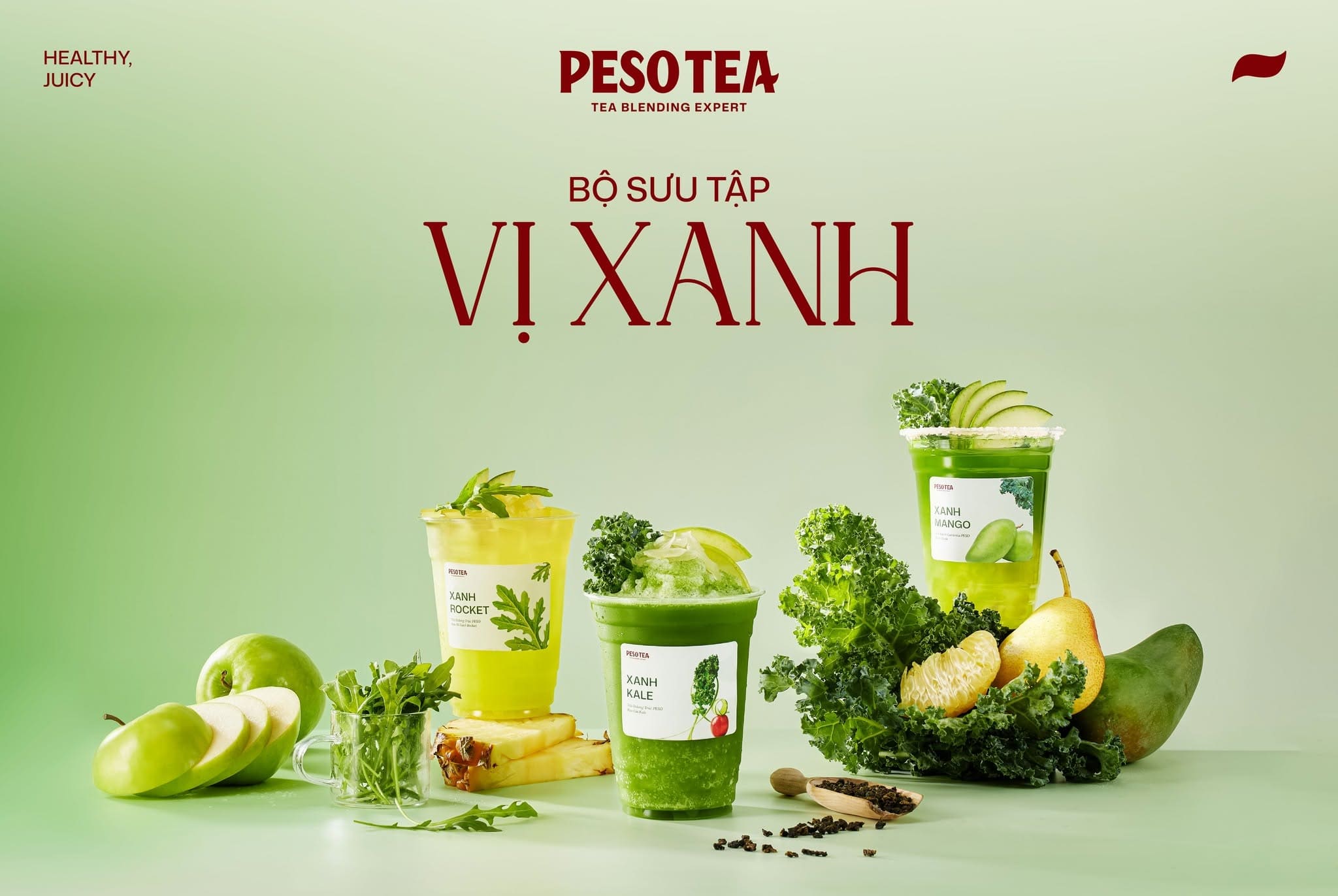 Các dòng trà và nguyên liệu từ PESO Tea giúp tạo nên những công thức đồ uống có màu sắc tự nhiên, hài hòa và thu hút. Giải pháp phù hợp để ứng dụng kỹ thuật phối màu đồ uống trong menu hiện đại.